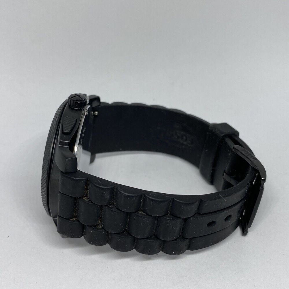 Fossil Machine FS5234 Men Black Resin Analog Black Dial Quartz Wrist Watch WO371 - Picture 9 of 12
